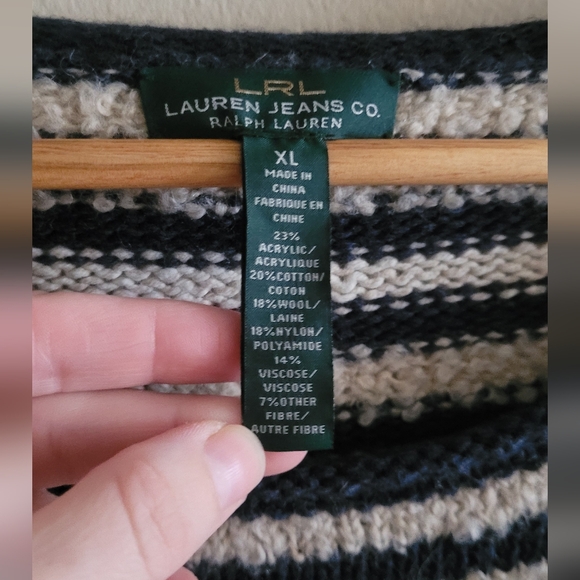 Ralph Lauren rolled hem textured wool blend pullover sweater Women's XL oatmeal - Picture 4 of 8